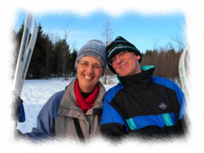 Photo of Roger and Sheila with skis